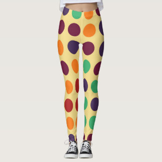 Retro Färg Polka dots Mönster Leggings