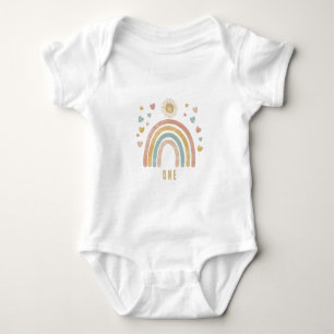 Retro Färg Rainbow och Sol Birthday Age T Shirt