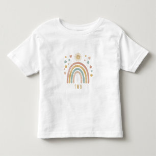 Retro Färg Rainbow och Sol Birthday Age T Shirt