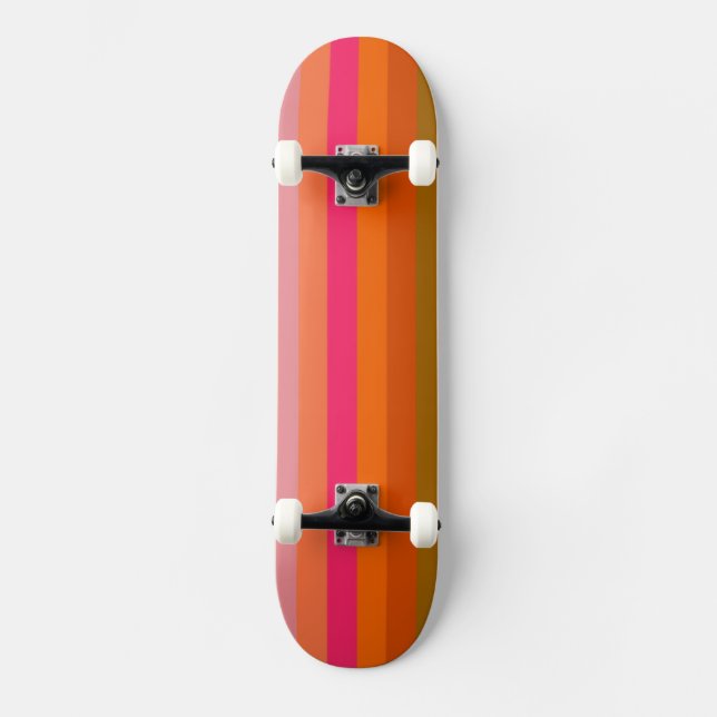 Retro Färg Rand Mönster 11 Skateboard Bräda 20,5 Cm (Framsida)