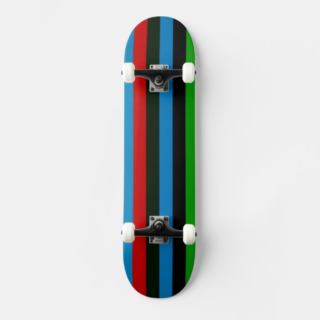 Retro färg randigt mönster 6 skateboard bräda 20 cm (Framsida)