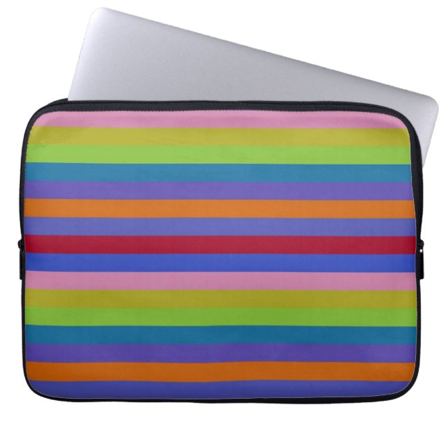 Retro färg randigt mönster 7 laptop fodral (Framsidan)