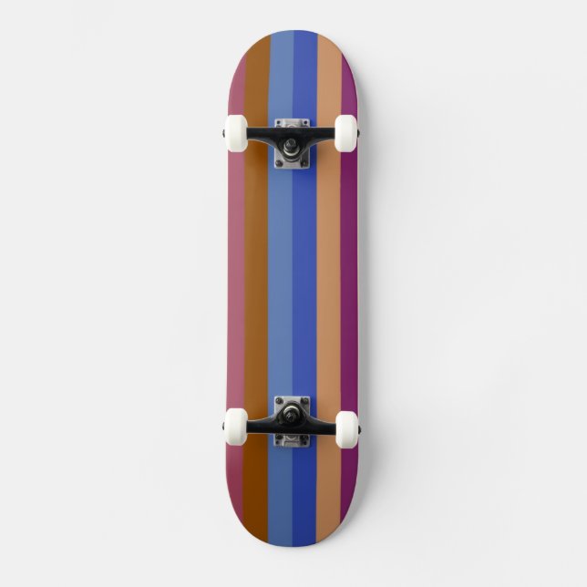 Retro färg randigt mönster 8 old school skateboard bräda 18 cm (Framsida)