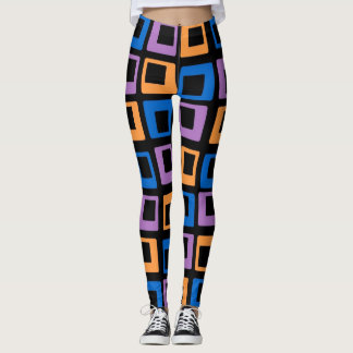 Retro Färg Squares Mönster #13 Leggings