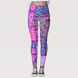 Retro Färg Squares Mönster #19 Leggings