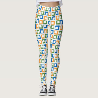 Retro Färg Squares Mönster #23 Leggings