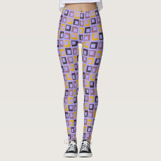 Retro Färg Squares Mönster #24 Leggings