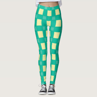 Retro Färg Squares Mönster #25 Leggings
