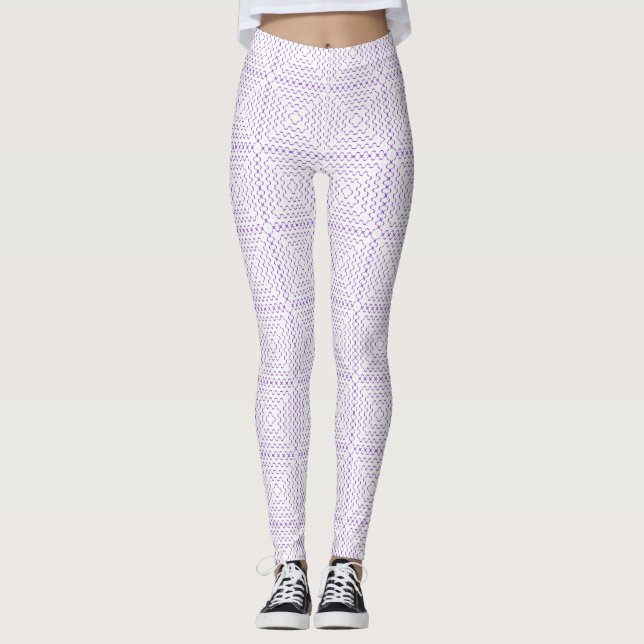 Retro Färg Squares Mönster #26 Leggings (Framsida)
