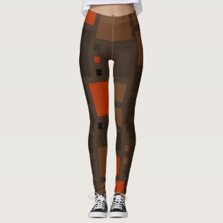 Retro Färg Squares Mönster Leggings