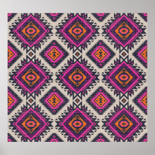 Retro färg, stammarnas Navajo-design. Poster