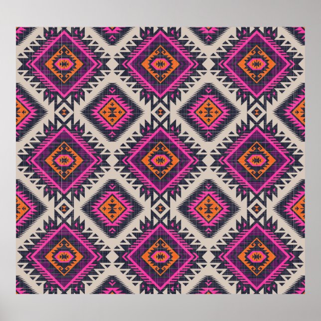 Retro färg, stammarnas Navajo-design. Poster (Framsidan)
