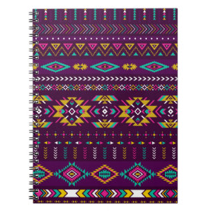 retro-färg-stammen vintage sömlös navajo-patter anteckningsbok
