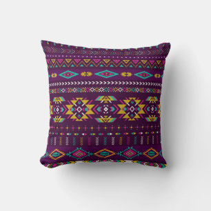 retro-färg-stammen vintage sömlös navajo-patter kudde
