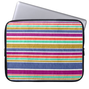 Retro Färg Texturerad Rand Laptop Fodral