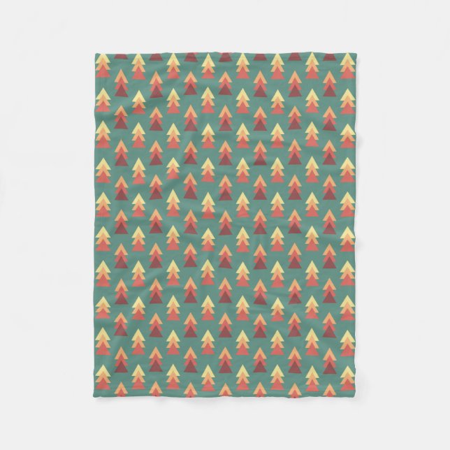 Retro Färg Triangles Fleecefilt (Framsidan)