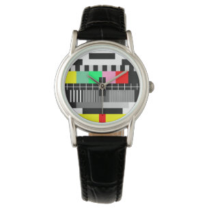 Retro färg tv test skärm armbandsur