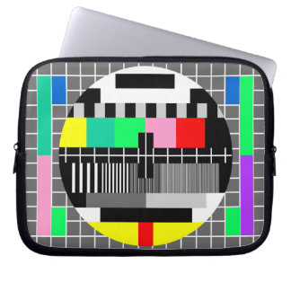 Retro färg tv test skärm laptop fodral