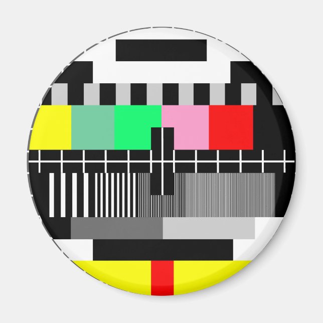 Retro färg tv test skärm magnet (Framsidan)