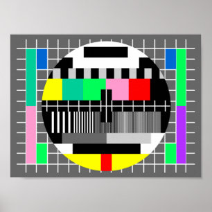 Retro färg tv test skärm poster