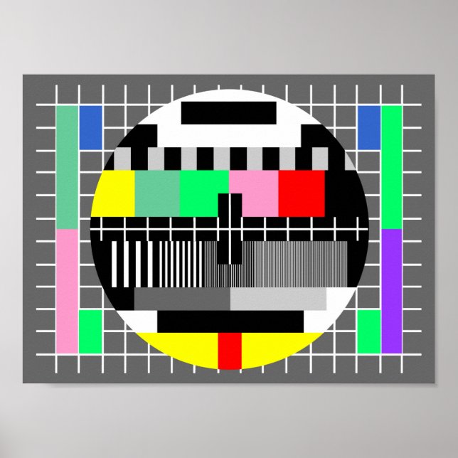 Retro färg tv test skärm poster (Framsidan)
