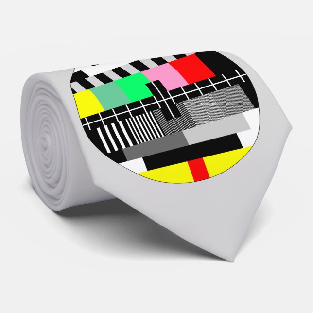 Retro färg tv test skärm slips (Rullad)