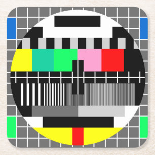 Retro färg tv test skärm underlägg papper kvadrat