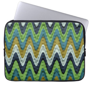 Retro färg vågigt rand mönster laptop sleeve