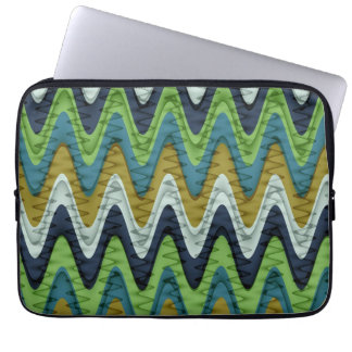 Retro färg vågigt rand mönster laptop sleeve