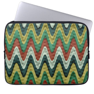 Retro färg vågigt rand mönster laptop sleeve