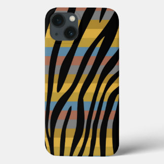 Retro Färg Zebra Rand Mönster 5