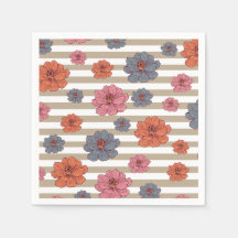 Retro Färgad Flower Mönster