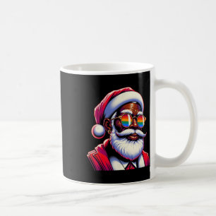 Retro Färgad Gay Santa Ansikte Rainbow Sungles Chr Kaffemugg