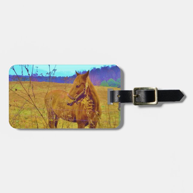 Retro Färgad Horse Bagagebricka (Horisontell Framsida)