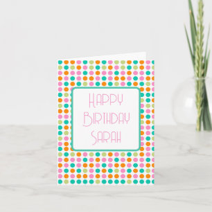 Retro-färgad polka dots hippie kort