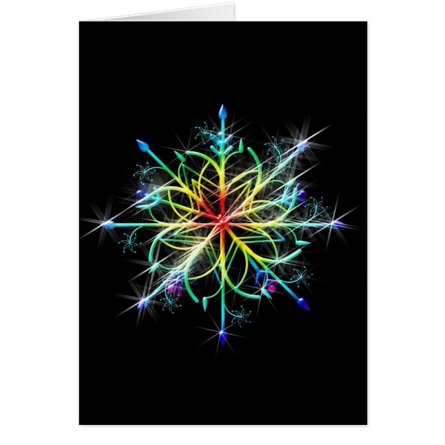 Retro Färgad Star Hälsningskort (Framsidan)