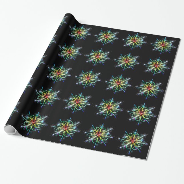 Retro Färgad Star Presentpapper (Utrullad)