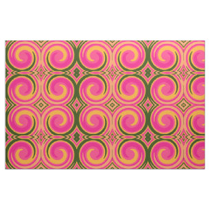 Retro Färgad Twist Abstrakt Art #14 Tyg