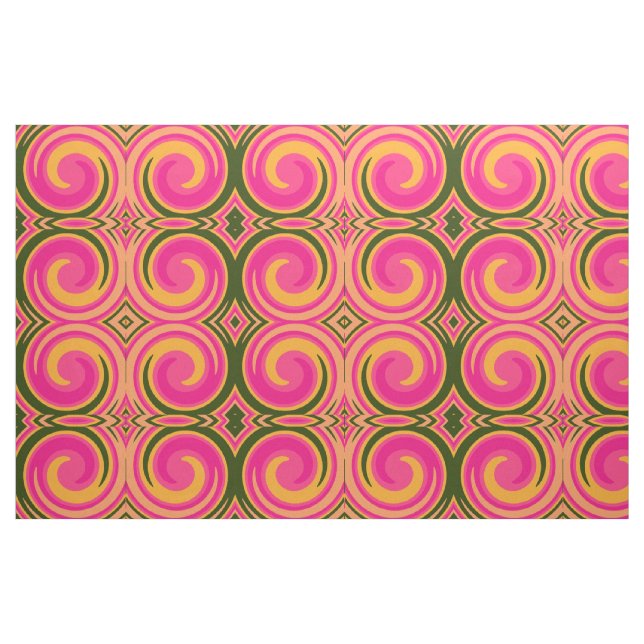 Retro Färgad Twist Abstrakt Art #14 Tyg (Fat Quarter)