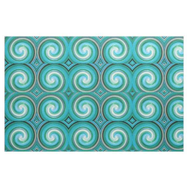 Retro Färgad Vrid Abstrakt Art 9 Tyg (Fat Quarter)