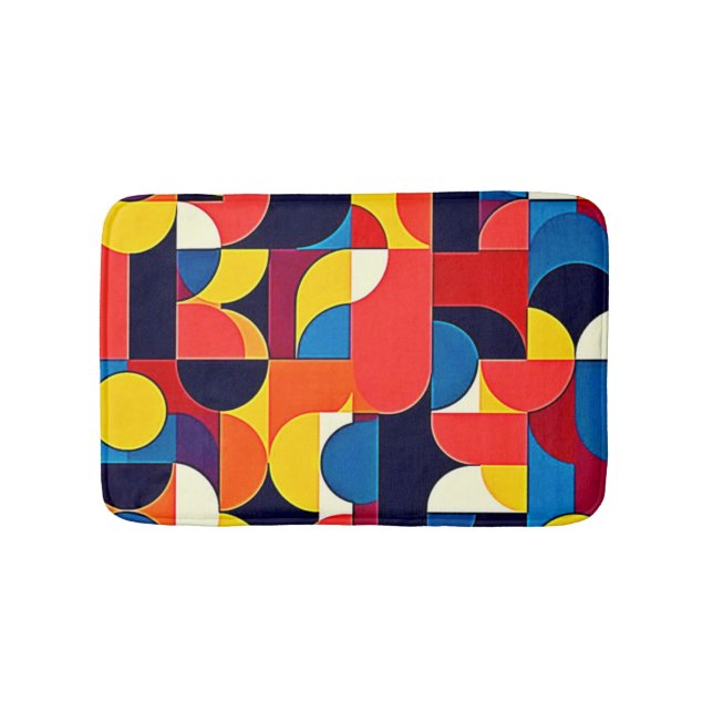 Retro Färgblock Geometrisk Konst Badrumsmatta (Framsidan)