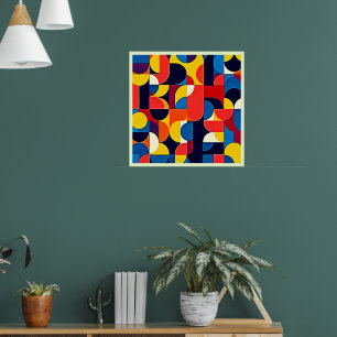 Retro Färgblock Geometrisk Konst Poster