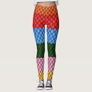 Retro Färgblock Monogram Leggings