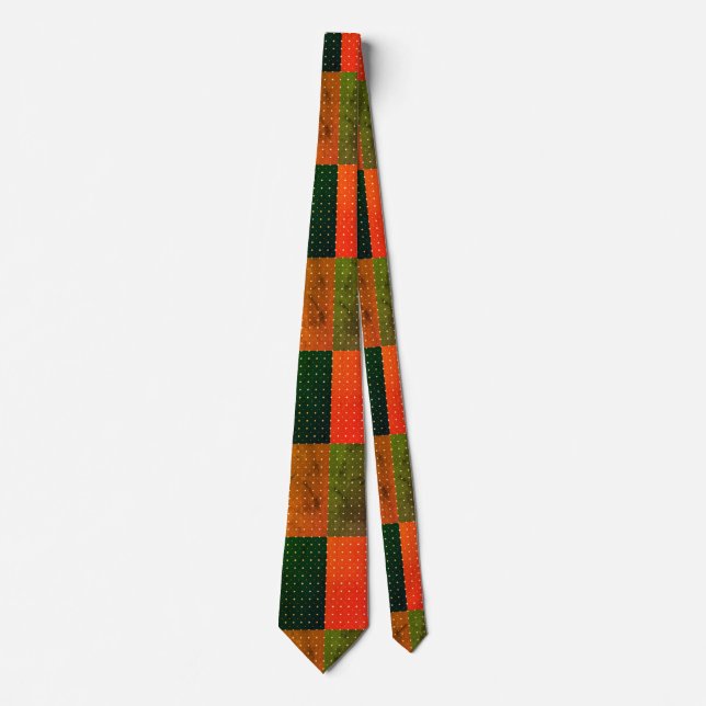 Retro Färgblock Prickmönster  Slips (Framsida)