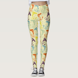 Retro Färger Hairtorkar Blow Dryers Patternated Leggings