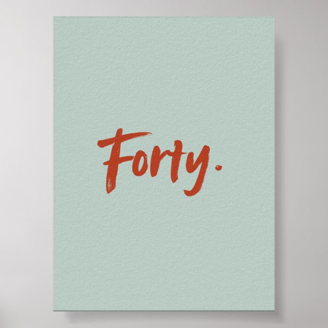 Retro Färger Typografi Fyrtio – Minimalistisk Affi Poster (Framsidan)