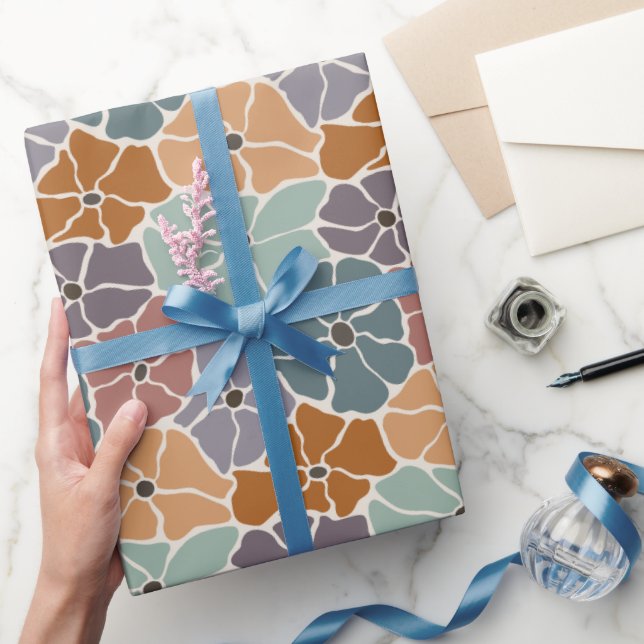 Retro-färgfull Daisy Presentpapper (Gifting)