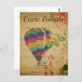 Retro-färgfull Luftballong Vykort