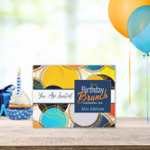 Retro Färgglad 80-tals Födelsedagsbrunch-inbjudan