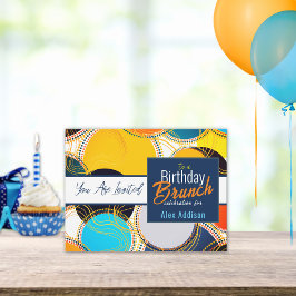 Retro Färgglad 80-tals Födelsedagsbrunch-inbjudan Vykort